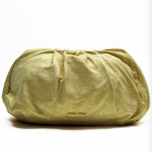 Miu Miu Clutch Bag Pouch Multi Case Leather in Gold EUC